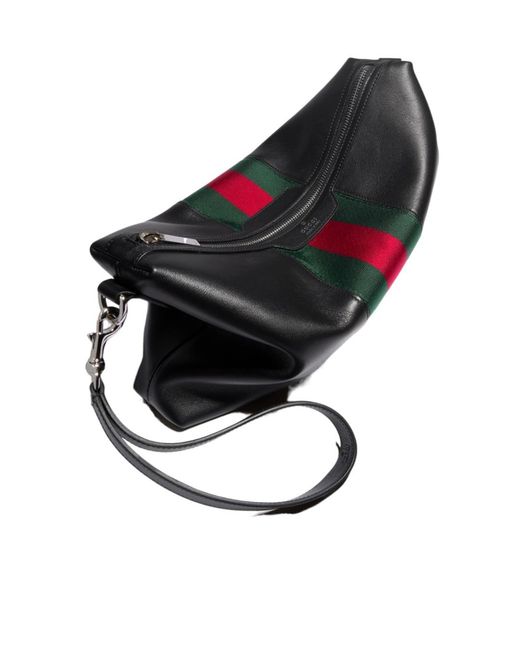 Gucci Black Mega Web Trademark Medium Crossbody Bag for men