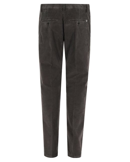 Dondup Gray Corduroy Trousers for men