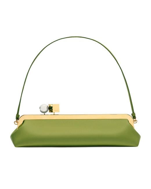 Jacquemus Green The Salon Clutch Bag
