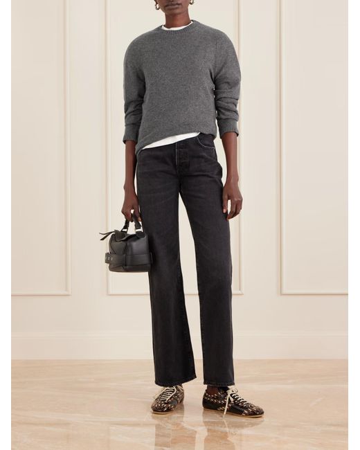 The Elder Statesman Gray Laurel Cashmere Sweater