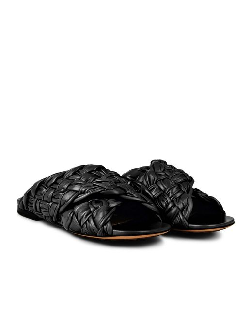 Bottega Veneta Black Sleek Flat Mules