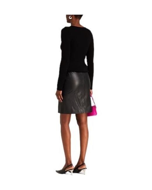 Max Mara Black Solid Knit Base Layer Top
