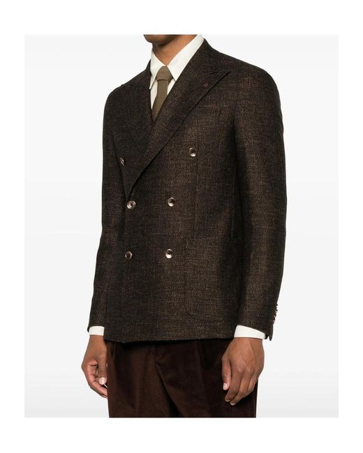 Tagliatore Brown Long-Sleeve Blazer for men
