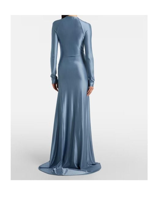 Victoria Beckham Blue Jersey Maxi Dress