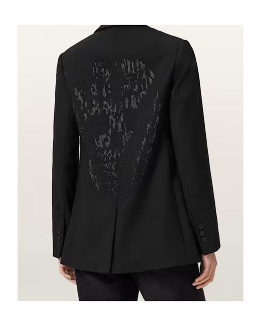 AllSaints Black Ottie Relaxed Skull Blazer