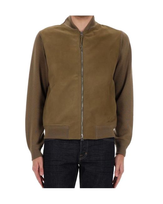 Tom Ford Brown Panelled Zip-Up Jacket for men
