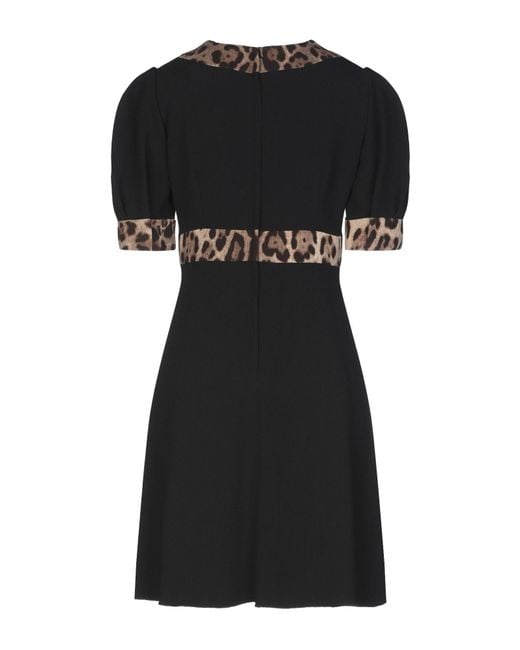 Dolce & Gabbana Black Solid Color V-Neck Dress