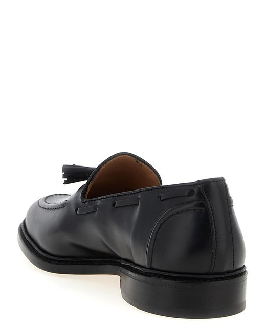 Tricker's Black Round Toe Loafers for men