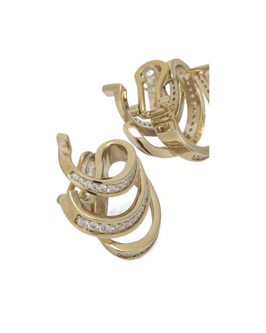 Ferragamo Metallic Triple Gancini Earrings