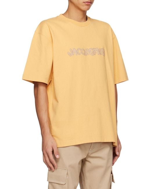 Jacquemus Multicolor Raphia Embroidered Logo T-Shirt for men