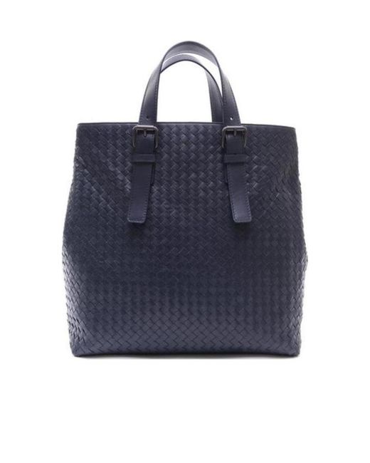Bottega Veneta Blue Knitted Detail Handbag for men