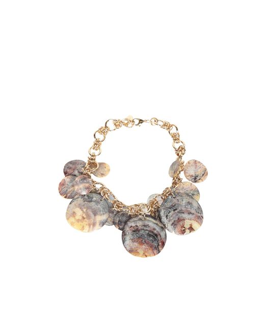Rabanne Metallic Polished Shell-Discs Necklace