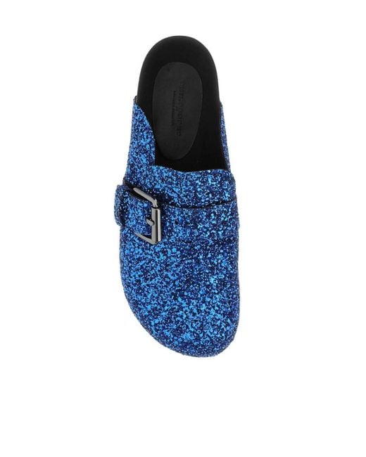 Philosophy Di Lorenzo Serafini Blue Glittered Slip-On Sandals