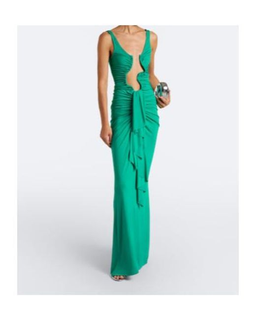 Christopher Esber Green Salacia Ruched Jersey Maxi Dress