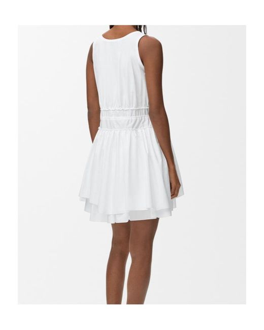Loewe White Drawstring Waist Mini Dress