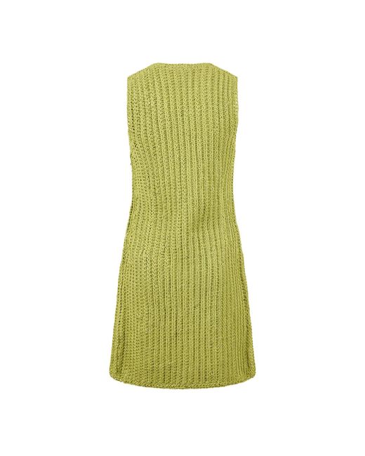 Bottega Veneta Green Structured Mini Dress