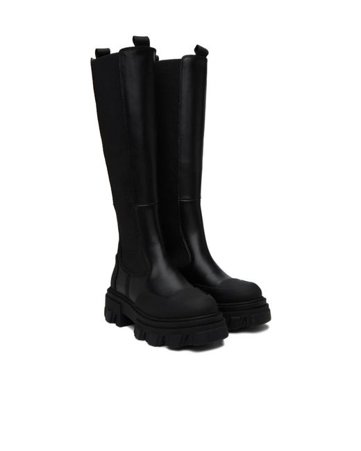 Ganni Black Cleated Boots