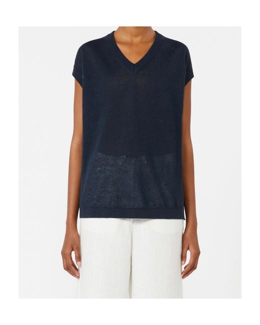 Max Mara Blue 'S Smmghianda Knitted Waistcoat