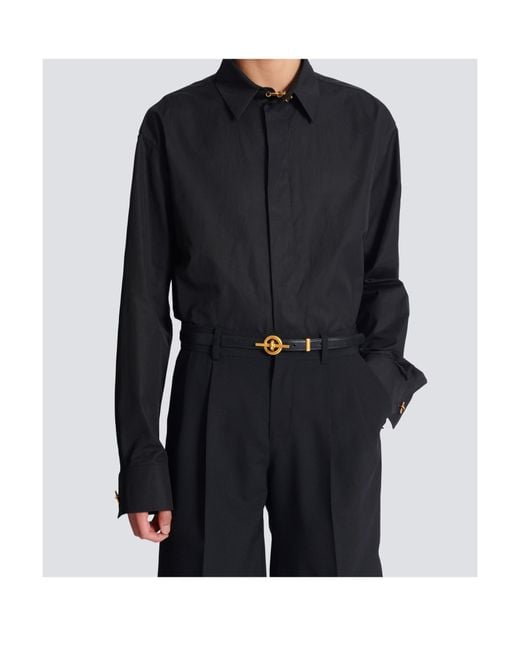 Balmain White T-Bar Belt for men