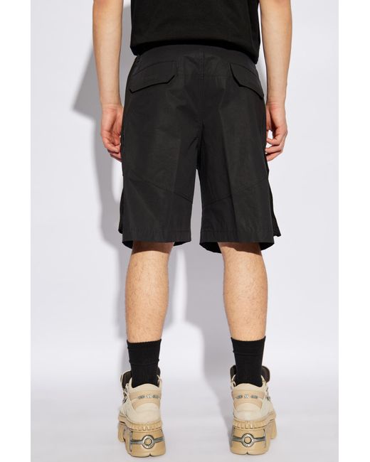 DSquared² Black Logo Printed Cargo Shorts for men