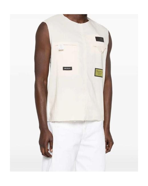 MM6 by Maison Margiela Natural Logo-Patch Vest for men