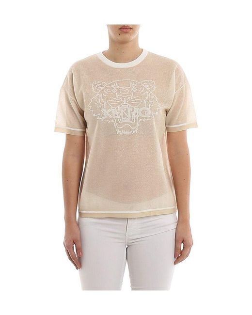 KENZO Natural Tiger Intarsia T-Shirt