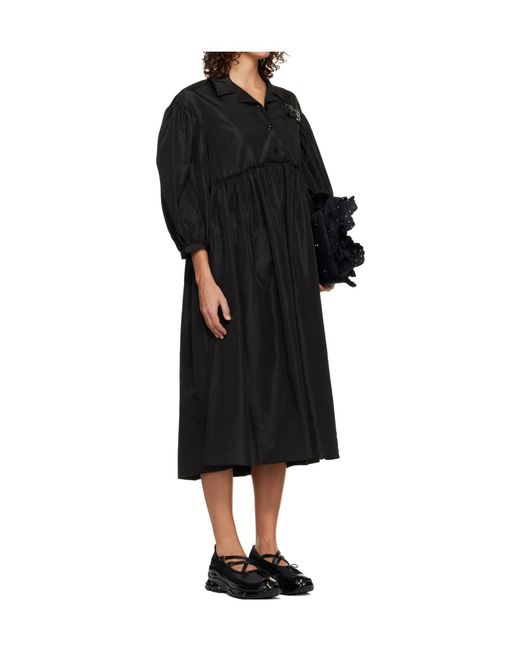 Simone Rocha Black Embellished Shirt Dress