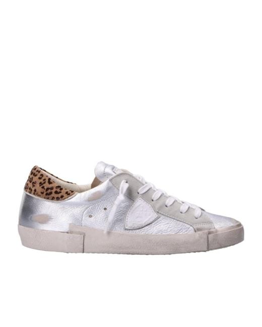 Philippe Model White Prsx Animal-Printed Sneakers