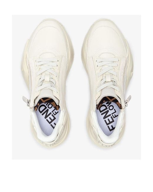 Fendi White Flow Low-Top Sneakers
