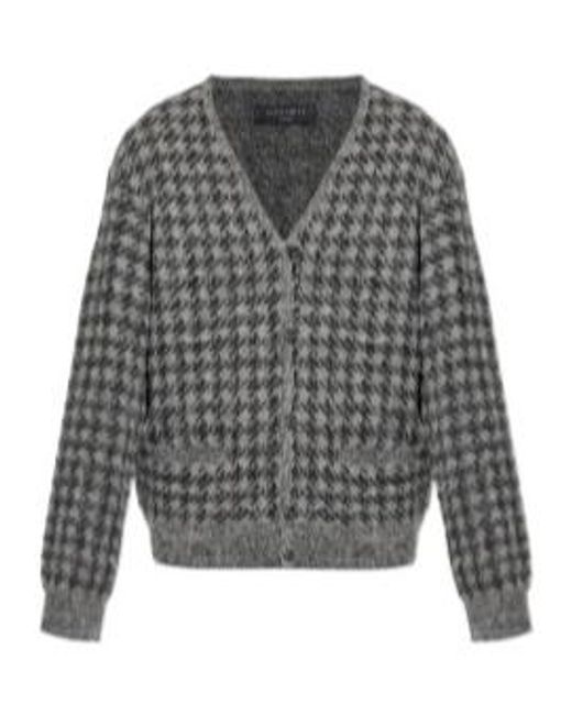 AllSaints Gray Zain Houndstooth Cardigan for men