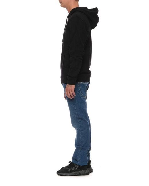 Belstaff Black Logo-Appliqué Cotton Hoodie for men