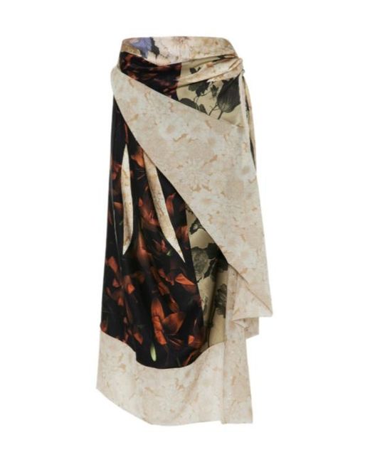 Maison Margiela Multicolor Floral Midi Skirt