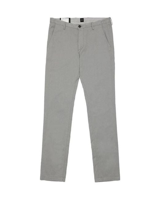 Boss Gray Logo Straight Casual Pants for men