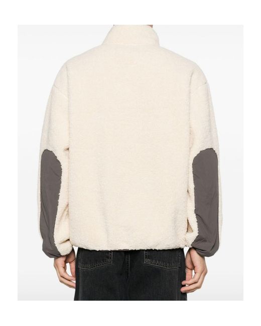 Maison Kitsuné Natural Maison Kitsuné Panelled Fleece Jacket for men