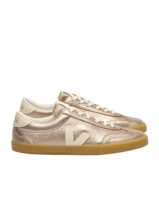 Veja Natural Metallic Low-Top Sneakers