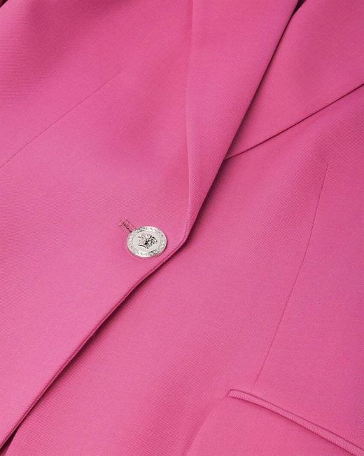 Versace Pink Single-Breasted Tailored Blazer