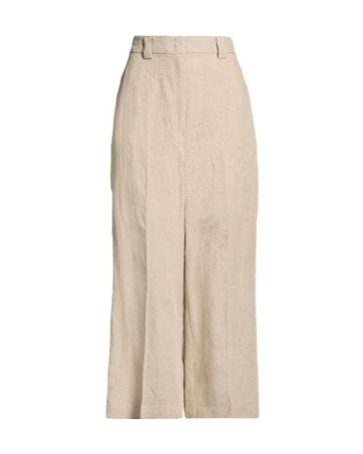MAX&Co. Natural Solid Color Straight-Leg Pants