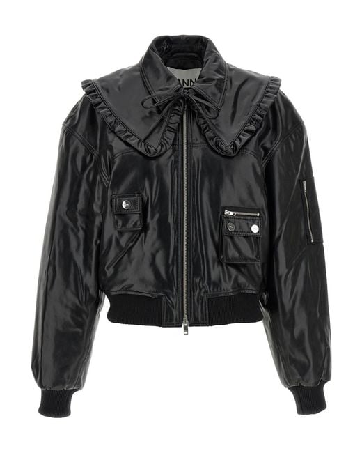 Ganni Black '7093 Future' Bomber Jacket