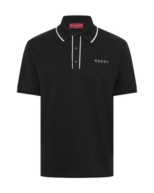 Gucci Black Collared Polo Shirt for men