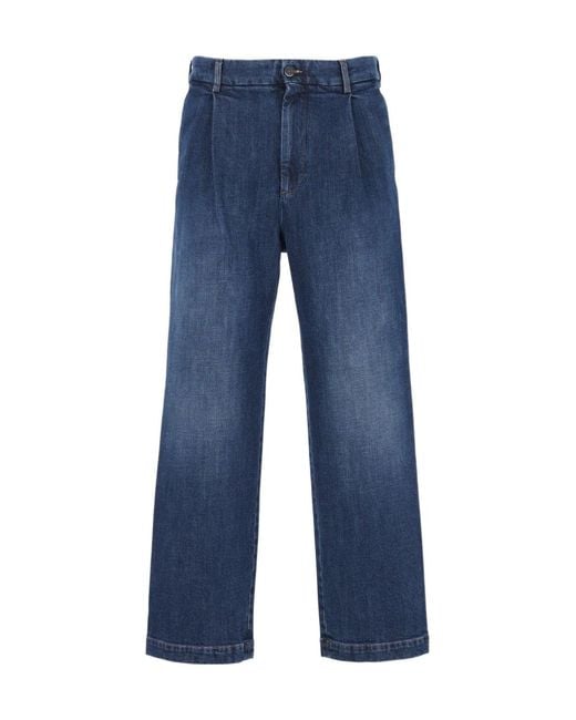 Barena Blue Mazenga Pleated Denim Pants for men