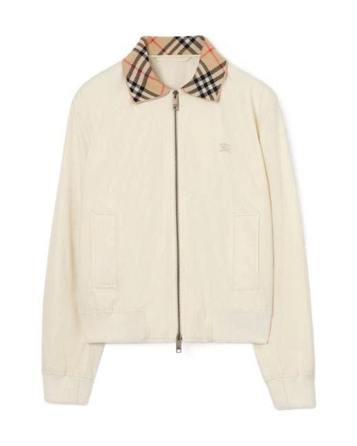 Burberry Natural Cropped Tropical Gabardine Hayfield Harrington Jacket