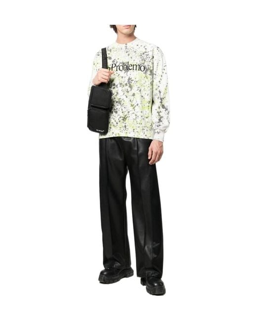 Aries Gray No Problemo Spray Dye Sweatshirt for men