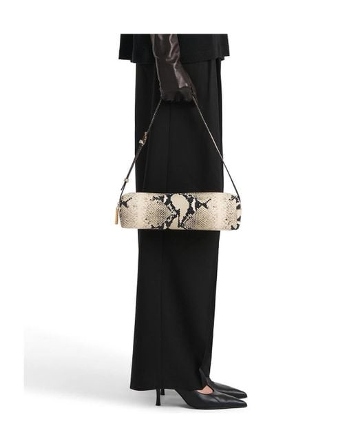 Khaite Metallic Snakeskin Cylindrical Shoulder Bag