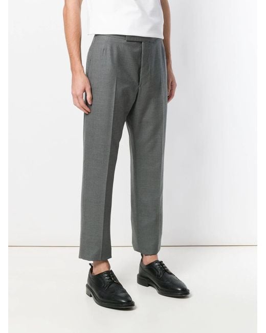 Thom Browne Gray Super 120 Tailored Trousers for men