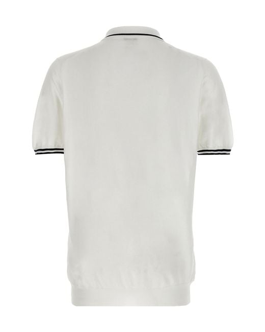 Kiton White Classic Ciro Polo Shirt for men