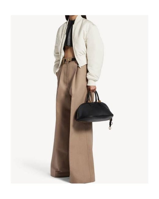 Balenciaga White Technical Faille Cropped Bomber Jacket