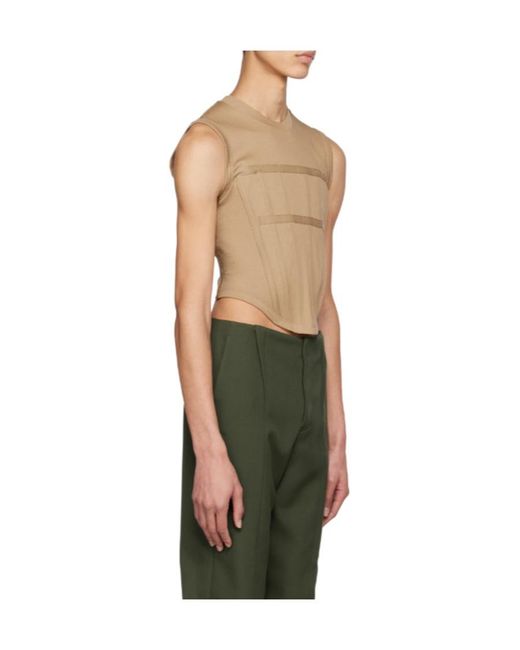Dion Lee Green Boned-Bodice Knitted Top for men
