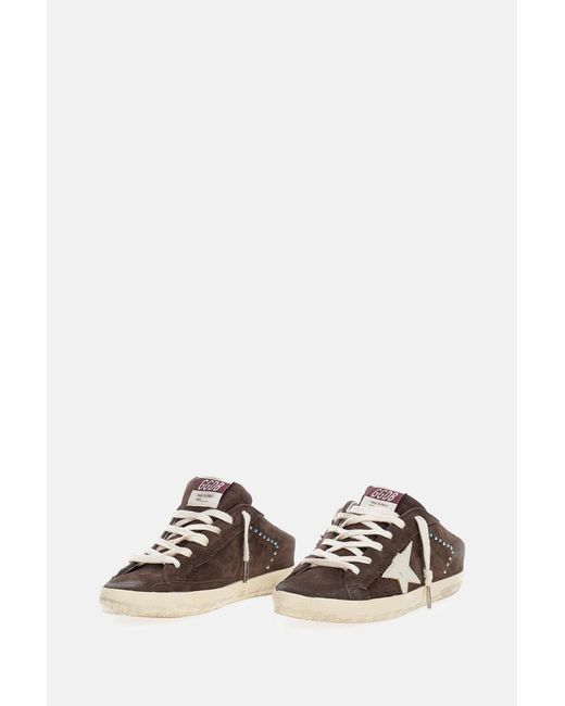 Golden Goose Deluxe Brand Brown Embellished Slip-On Sneakers