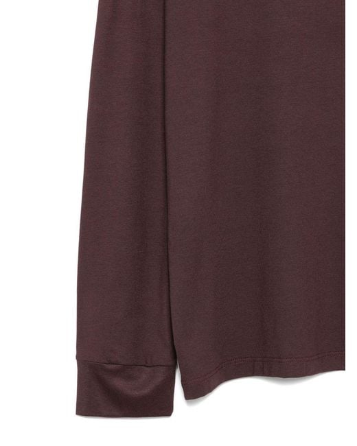 DSquared² Brown Logo Patch Long-Sleeved T-Shirt for men