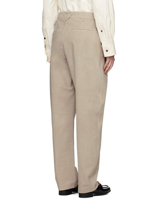 Bottega Veneta White Printed Leather Casual Pants